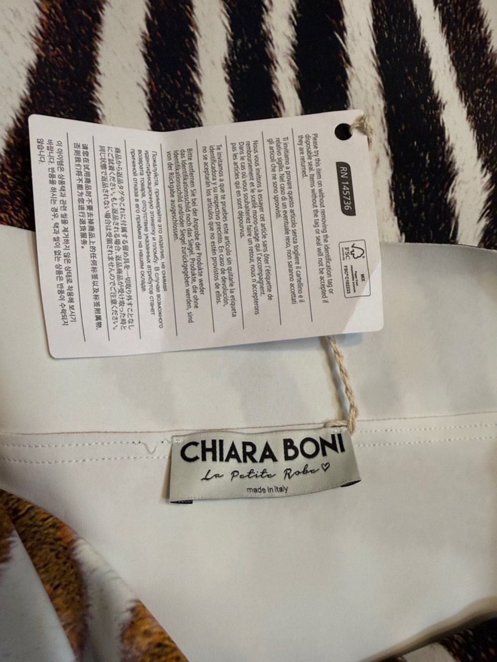 NWT Chiara Boni La Petite Robe Alithia Organza Sleeve Dress 6 Animal Print - Picture 6 of 7